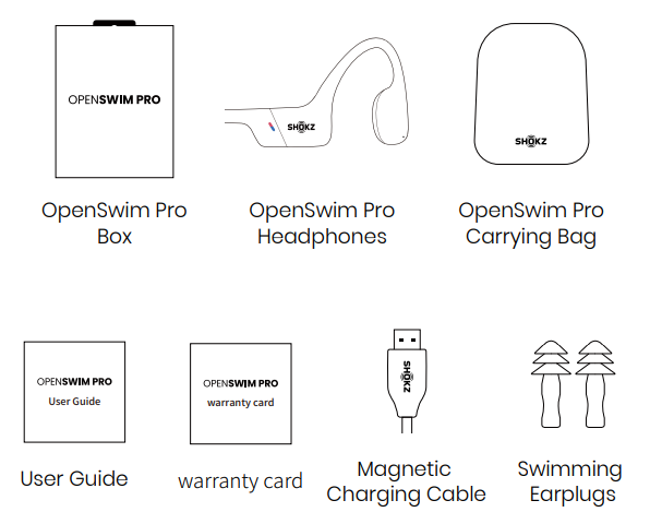 Shokz Openswim Pro S710 Headphones-What’s in the Box